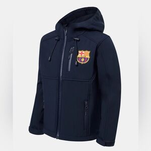 FC Barcelona Waterproof Navy Jacket with Emblem Fan Club Barça Junior size 10
